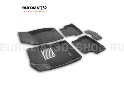 Текстильные 3D коврики Euromat3D Lux в салон для Chevrolet Cruze (2009-) № EM3D-001504G Серые