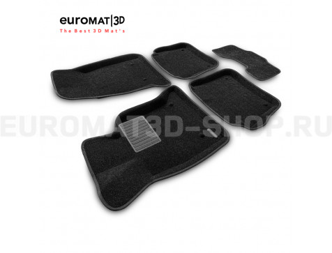Текстильные 3D коврики Euromat3D Business в салон для Cadillac CT6 (2018-) № EMC3D-001300