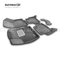 Текстильные 3D коврики Euromat3D Lux в салон для Volkswagen Passat B8 (2016-) № EM3D-005401G Серые