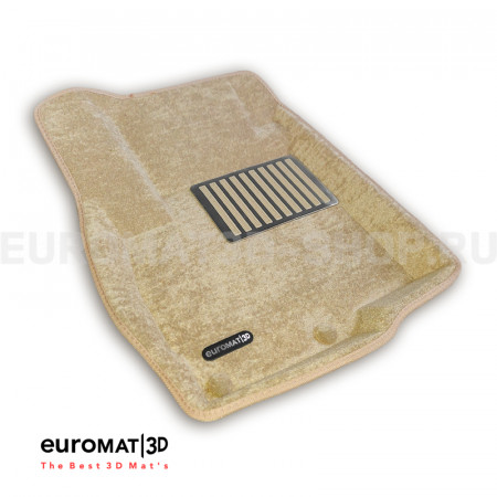 Текстильные 3D коврики Euromat3D Lux в салон для Citroen C-Crosser № EM3D-003609T Бежевые