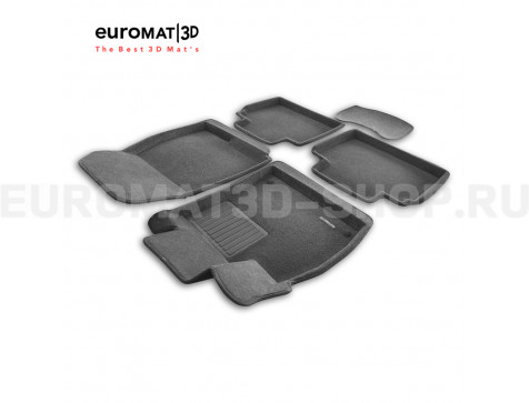 Текстильные 3D коврики Euromat3D Business в салон для Honda Accord (2020-) № EMC3D-002607G Серые