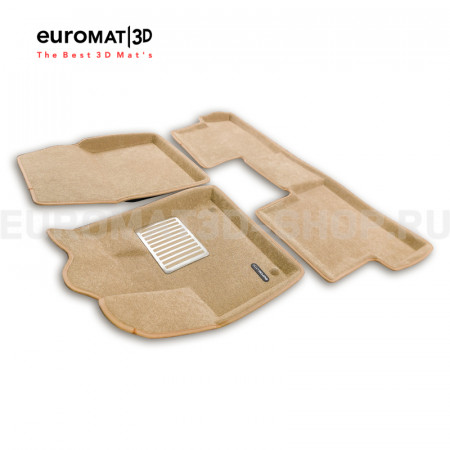 Текстильные 3D коврики Euromat3D Lux в салон для Peugeot 3008 (2016-) № EM3D-003907T Бежевые