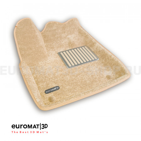 Текстильные 3D коврики Euromat3D Lux в салон для Peugeot 3008 (2016-) № EM3D-003907T Бежевые