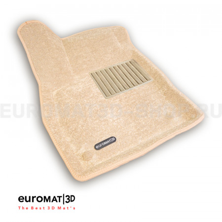 Текстильные 3D коврики Euromat3D Business в салон для Volkswagen Taos (2021-) № EMC3D-004501T Бежевые